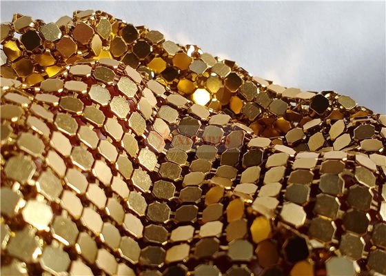 Świecący 3x3mm metalowy płatek tkaniny w złocie jako przegrody dla hoteli kawiarni klubów