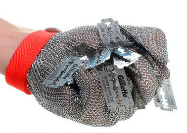 Rękawice antysektorowe ze stali nierdzewnej 6 &amp;#39;Tkane z oczkiem kolczastym
