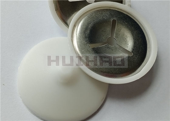 Podkładki samoblokujące ze stali nierdzewnej, kopułkowe, 40mm, z plastikowymi osłonami do mocowania izolacji morskiej