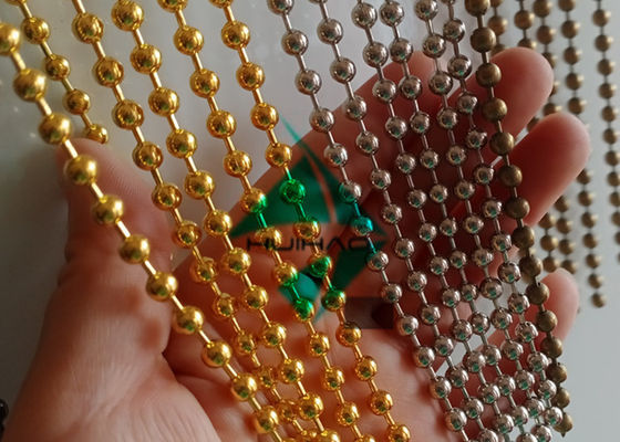 Metalowe siatki draperie kulkowe wiązki z perlami zasłona do dzielnika pomieszczeń