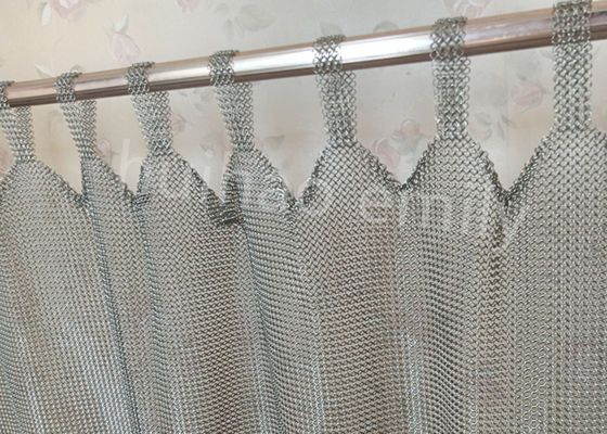 Tab Top Type 7mm Metal Ring Mesh Curtain Złożona ze stali nierdzewnej 316L