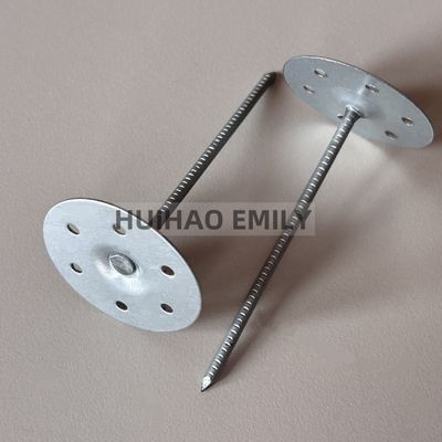 Okrągła perforowana metalowa płyta podstawy Kołki izolacyjne z wełny mineralnej ocynkowane o długości 80 mm