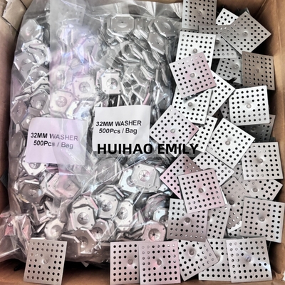Podkładka kwadratowa samozaciskowa ze stali ocynkowanej 32mm do mocowania kołków izolacyjnych 2,7mm