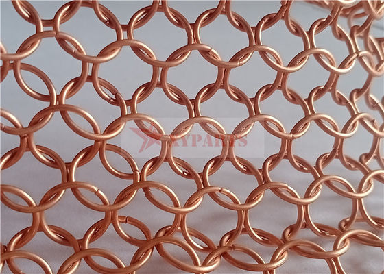 1.2x10mm Tkanina z łańcucha w kolorze miedzianym do dekoracji architektonicznej