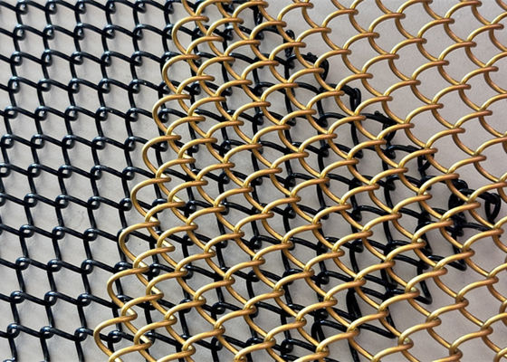 Aluminiowe draperie z siatki metalowej, zasłony bezpieczeństwa z różnymi śladami