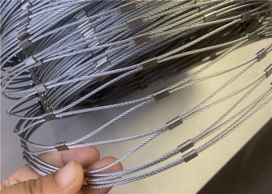 Siatka linowa ze stali nierdzewnej 2mm 316 klasy, elastyczna, do wybiegów dla zwierząt w zoo i siatki dla ptaków