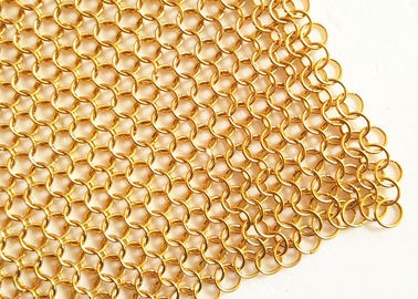 2MM Dia 20mm OD Złoty Kolor Metalowy Mesh Ring Dla Hotelu Metallic Kurtyny