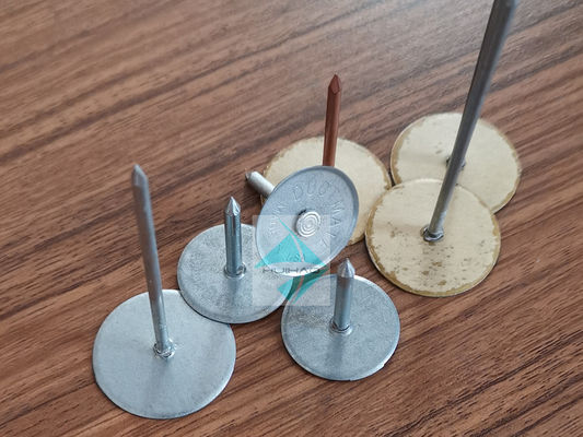 12Gauge 38mm Ductwork Metalowe kołki spawalnicze z główką, gwoździe do spawania z wełny mineralnej do systemu HAVC